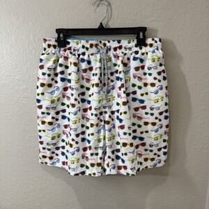 Michael's Mens Swim Trunks White Sunglasses Print Lined Board Shorts Size XL